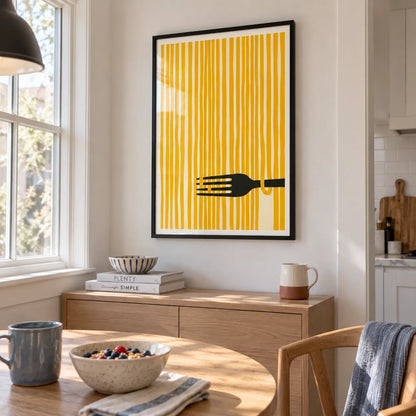 Fork and Noodle Minimal Wall Art 6