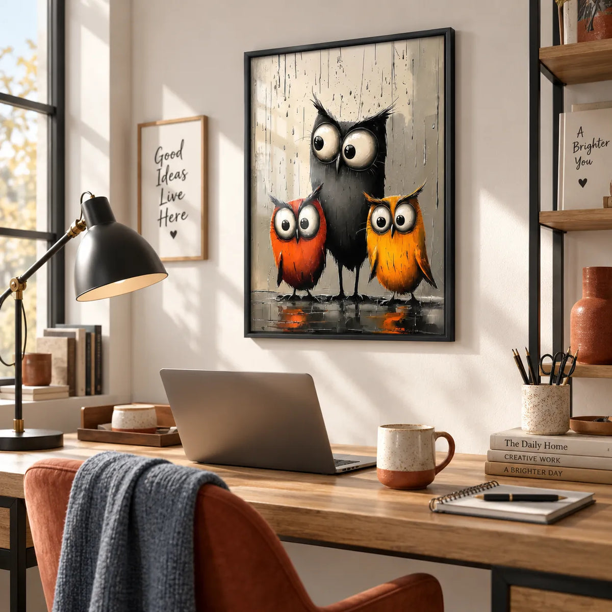 Three Funny Owls Wall Art 6