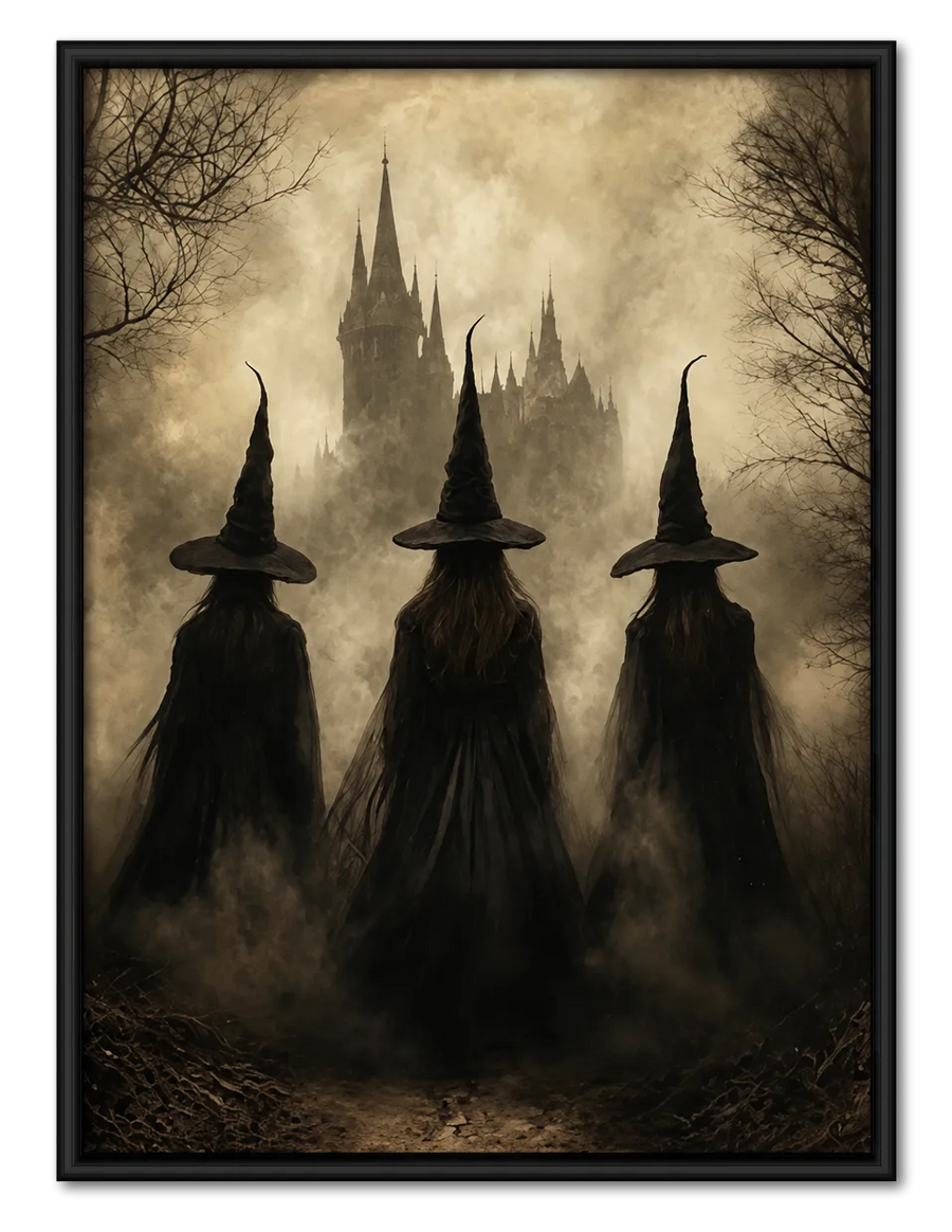 Three Witches Dark Castle Wall Art