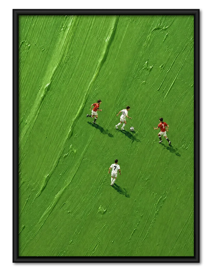 Minimal Soccer Match Green Field Wall Art