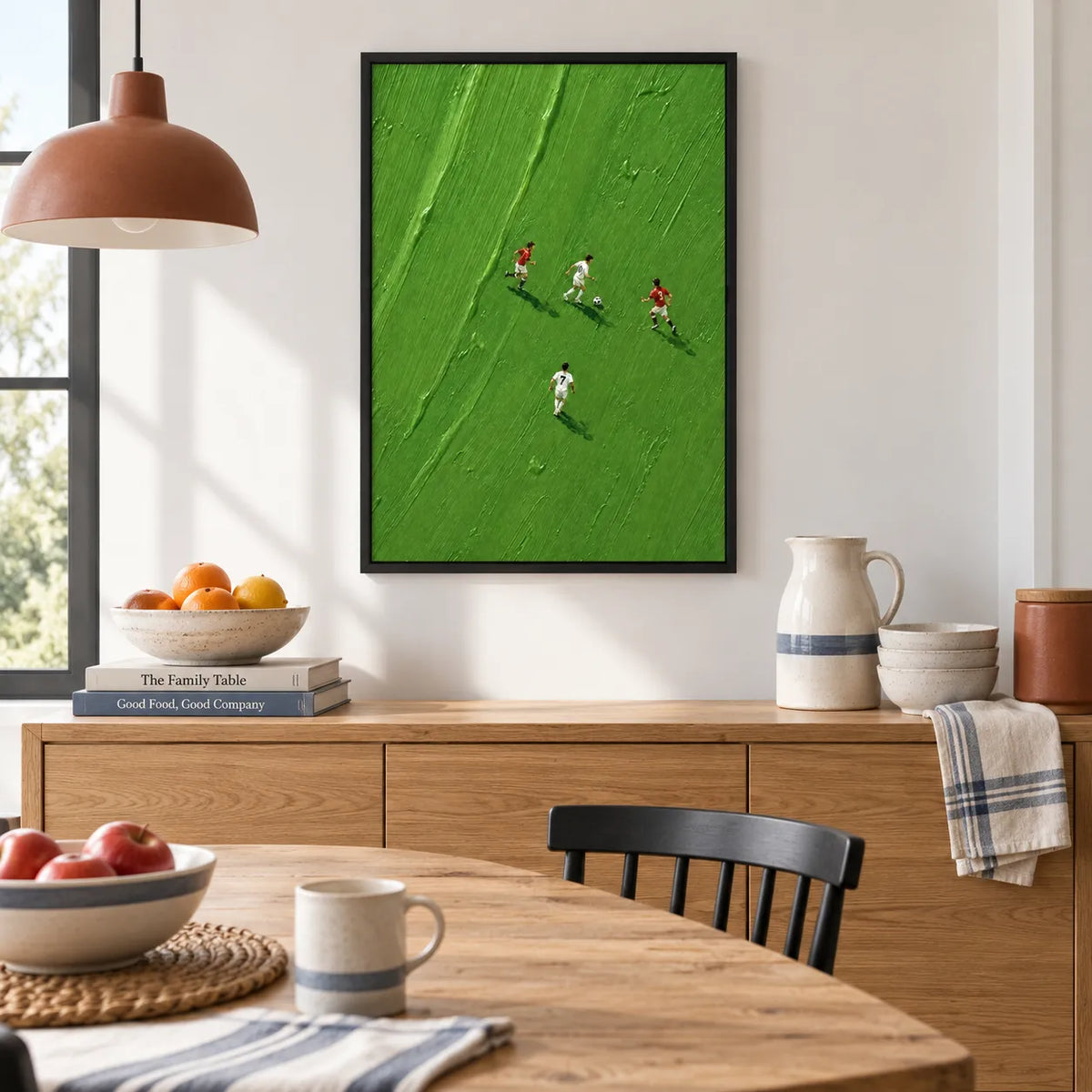 Minimal Soccer Match Green Field Wall Art 2