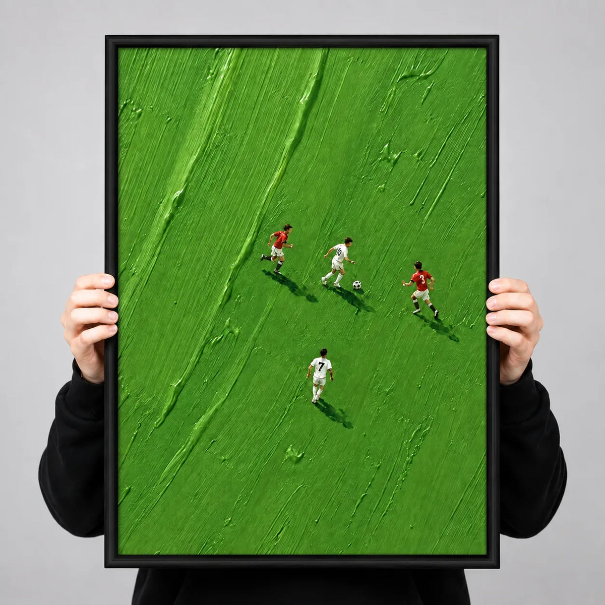Minimal Soccer Match Green Field Wall Art 3