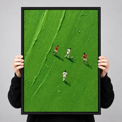Minimal Soccer Match Green Field Wall Art 3
