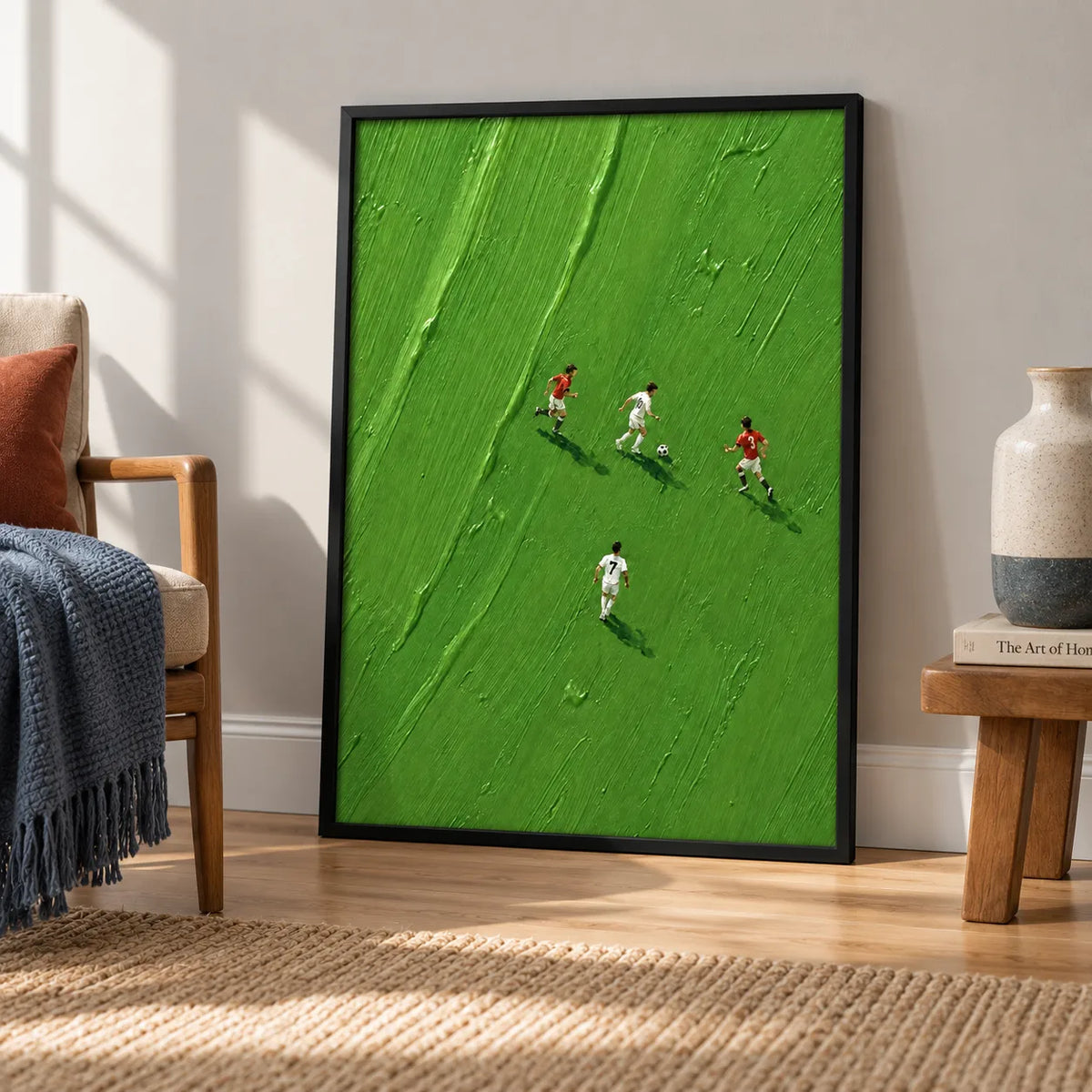 Minimal Soccer Match Green Field Wall Art 4