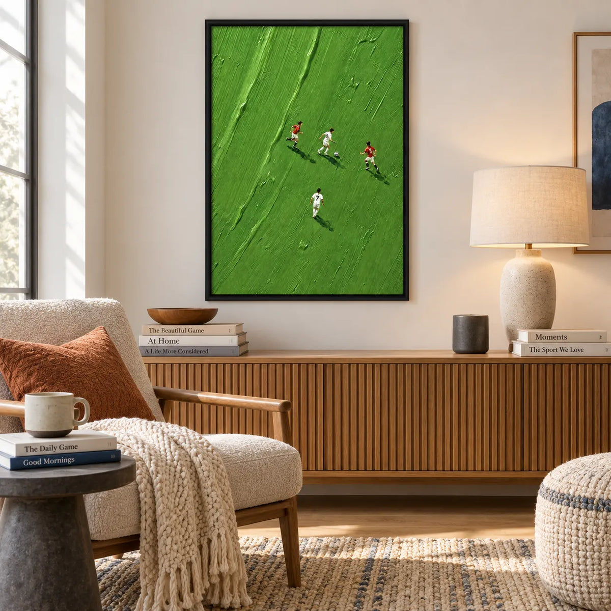 Minimal Soccer Match Green Field Wall Art 5