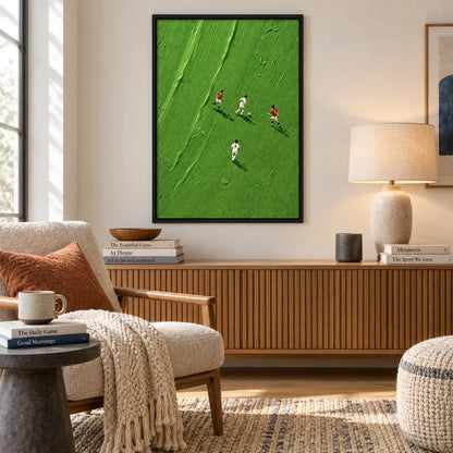 Minimal Soccer Match Green Field Wall Art 5