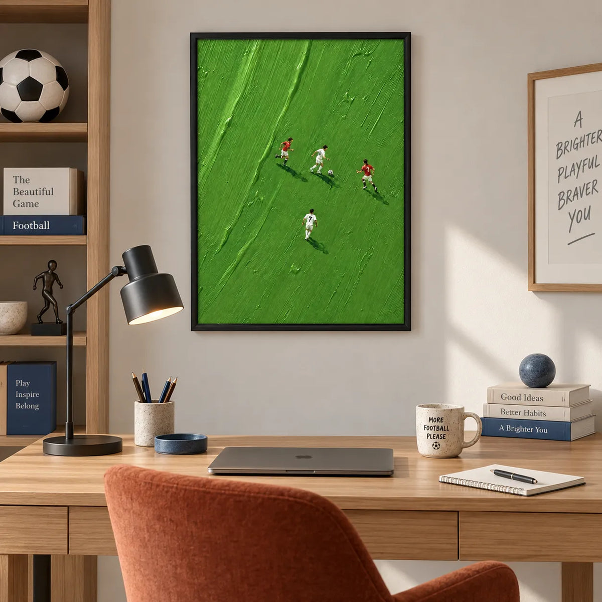 Minimal Soccer Match Green Field Wall Art 6