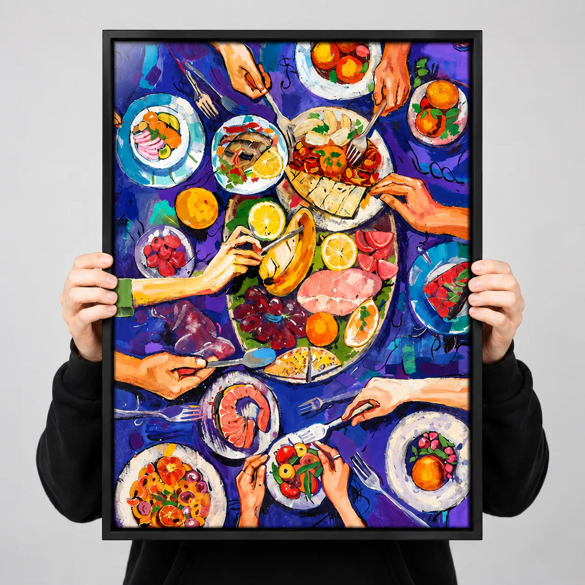 Colorful Dinner Table Feast Wall Art 3