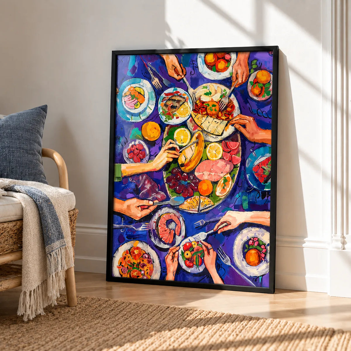 Colorful Dinner Table Feast Wall Art 4