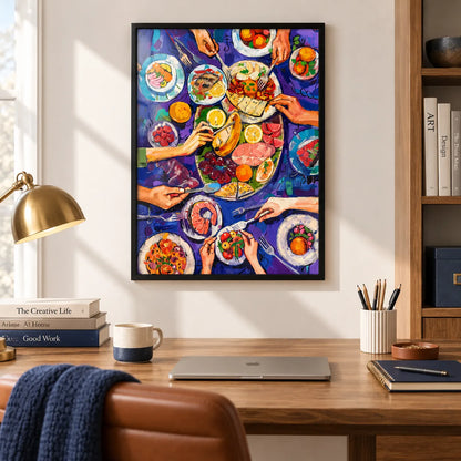 Colorful Dinner Table Feast Wall Art 5