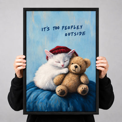 Too Peopley Outside Cat and Teddy Bear Wall Art 3