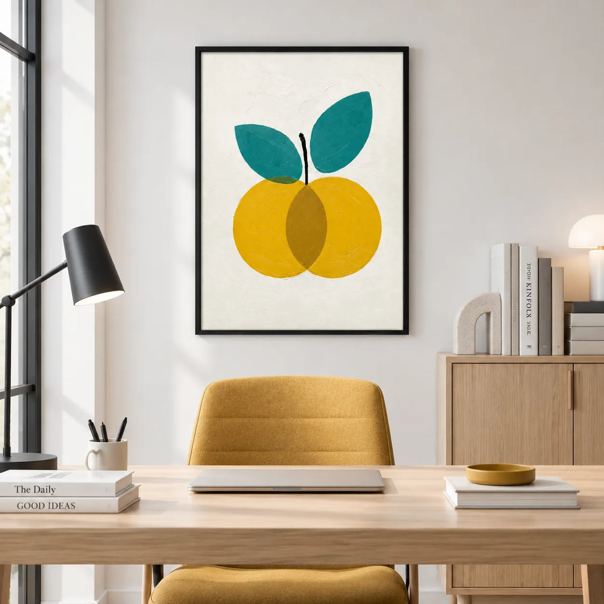 Minimal Yellow Fruit Botanical Wall Art 2
