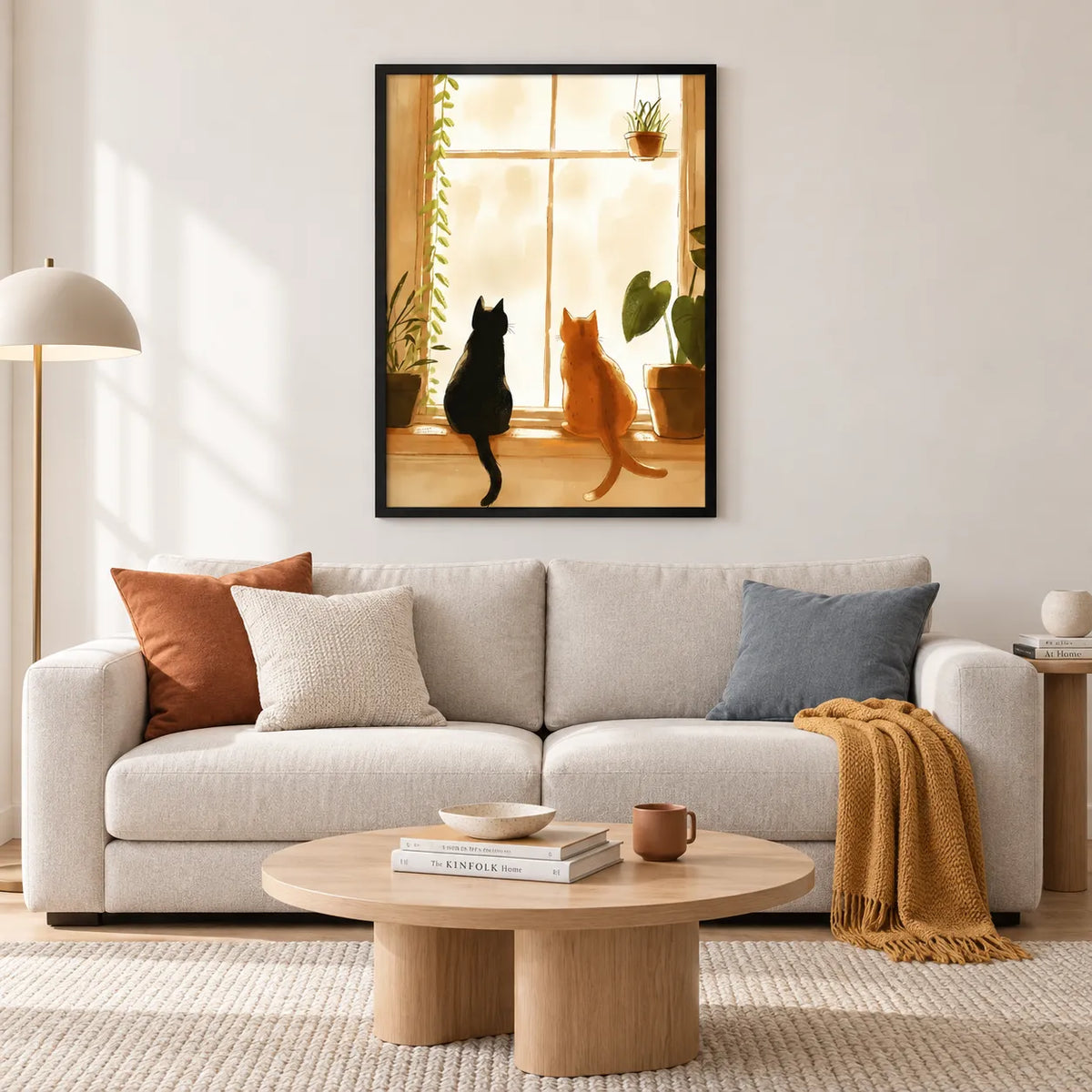 Two Cats by the Window Botanical Wall Art 5