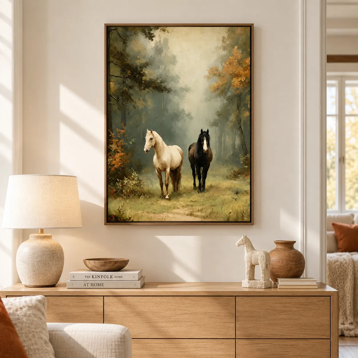 Misty Forest Horses Wall Art 6