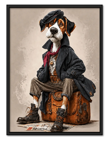 Adventurer Dog Character Wall Art