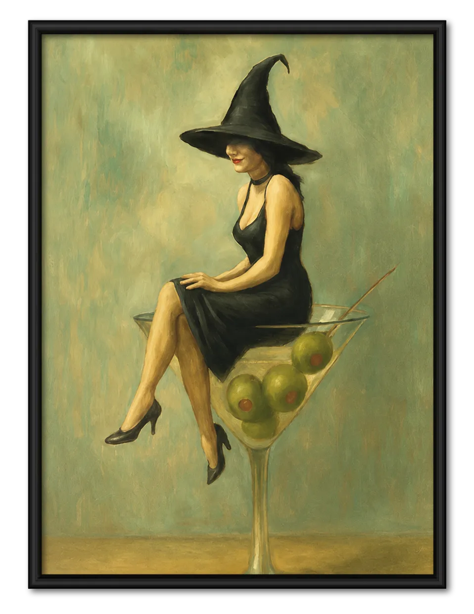 Witch in Martini Glass Wall Art 1
