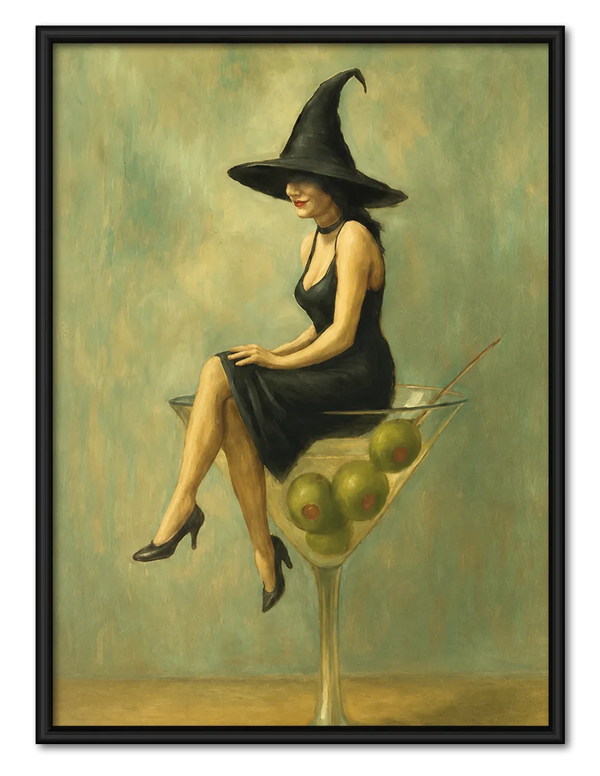 Witch in Martini Glass Wall Art