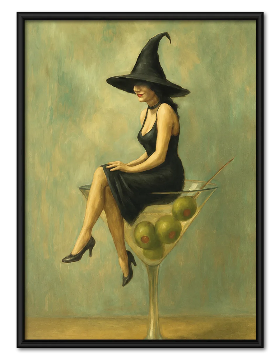 Witch in Martini Glass Wall Art