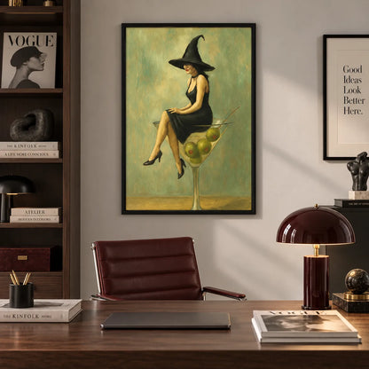 Witch in Martini Glass Wall Art 2