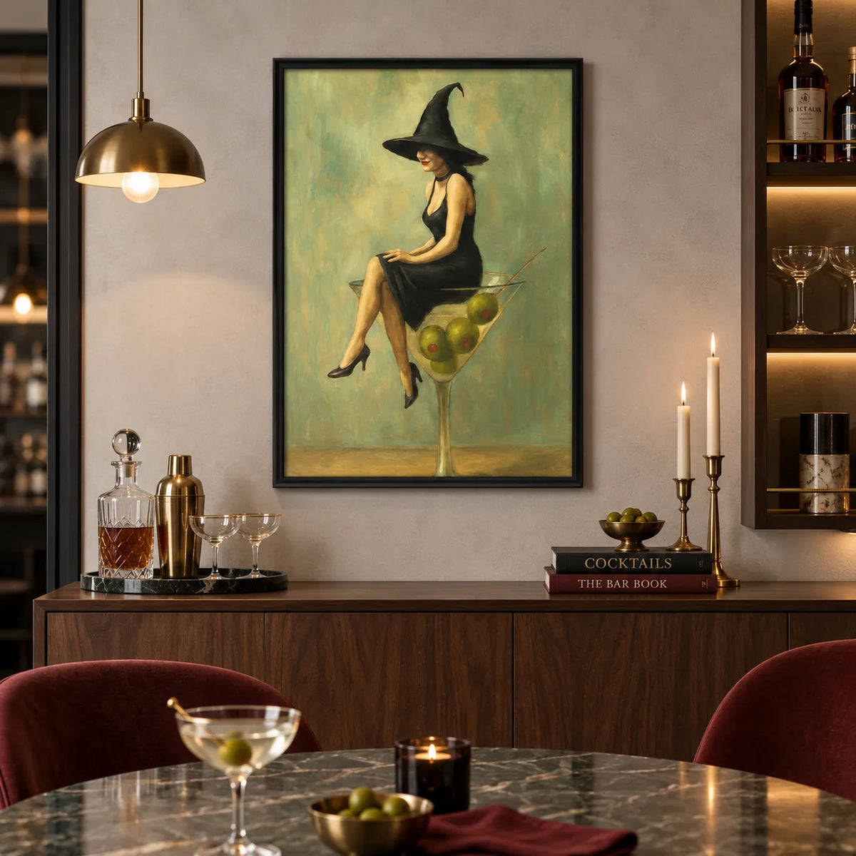 Witch in Martini Glass Wall Art 6
