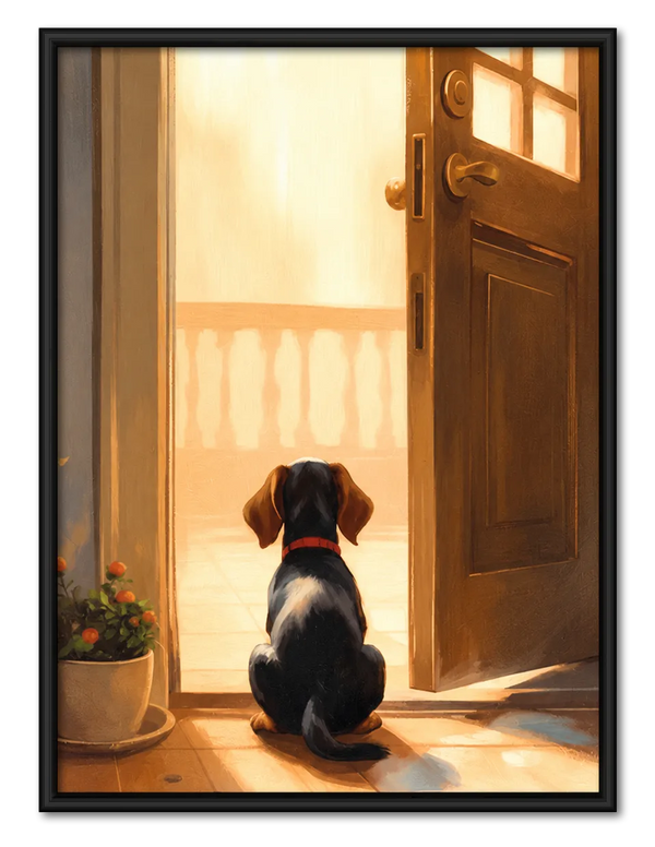 Waiting Dog by Open Door Wall Art