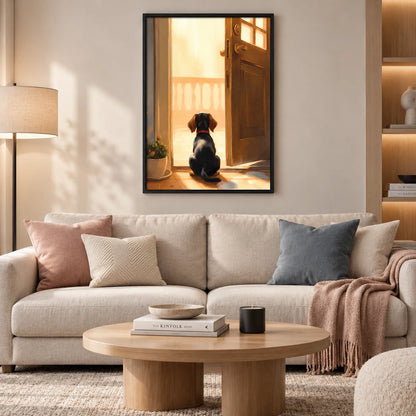 Waiting Dog by Open Door Wall Art 2