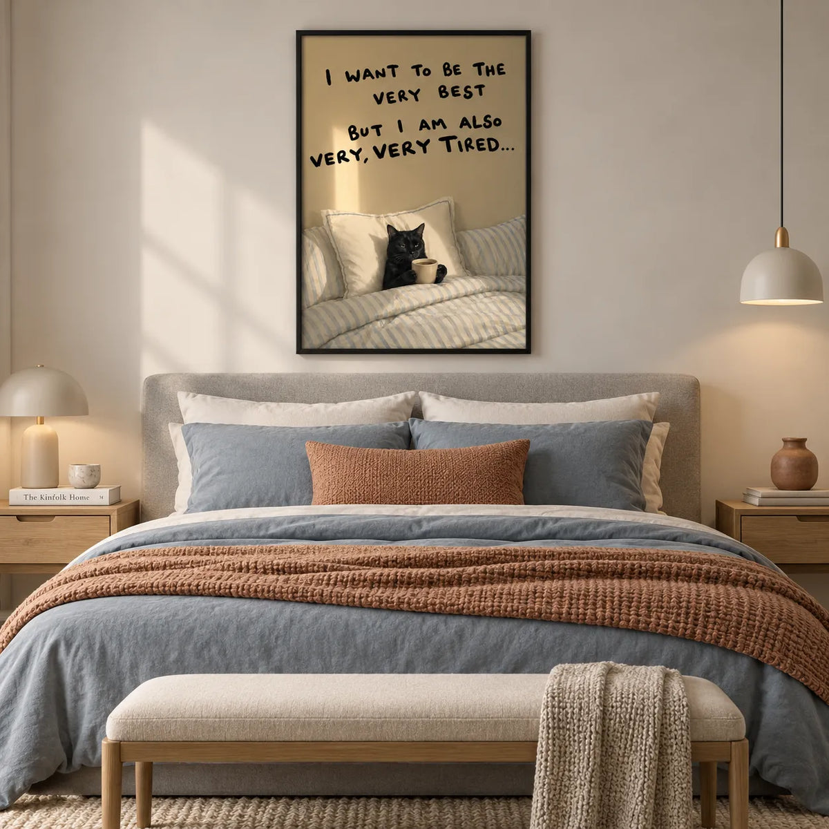Very Tired Black Cat Wall Art 5