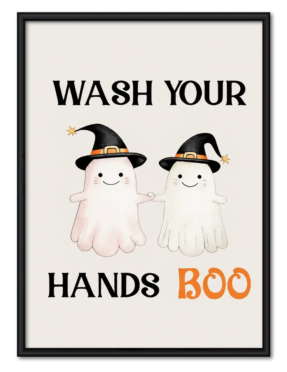 Wash Your Hands Boo Wall Art 1