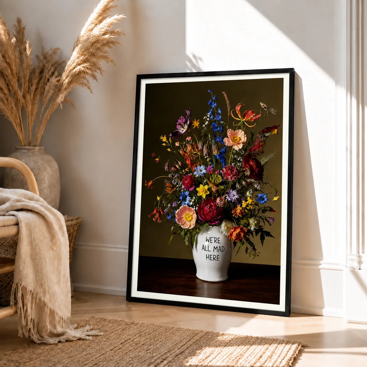 We’re All Mad Here Floral Wall Art 3