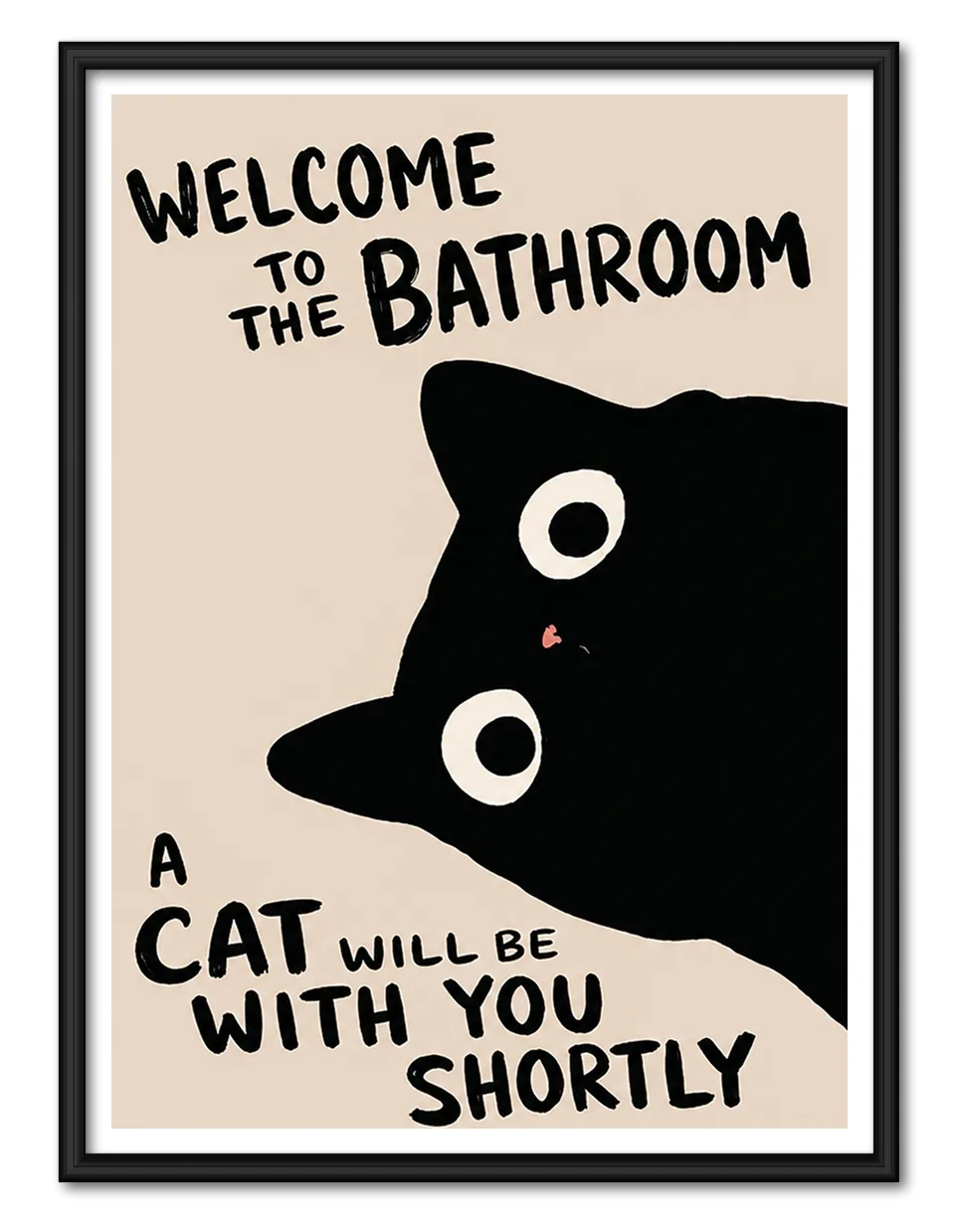 Bathroom Cat Warning Wall Art 1