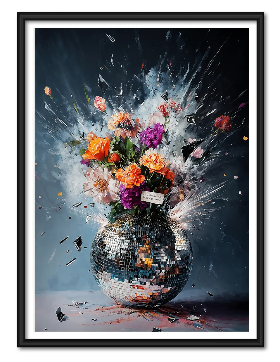Disco Ball Floral Explosion Wall Art 1