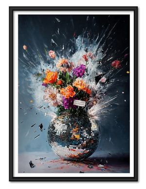 Disco Ball Floral Explosion Wall Art