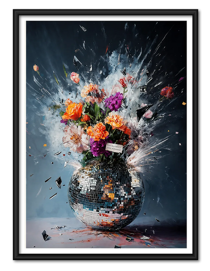 Disco Ball Floral Explosion Wall Art
