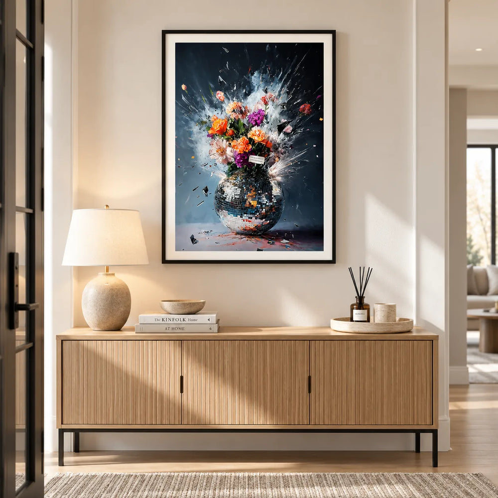 Disco Ball Floral Explosion Wall Art 2