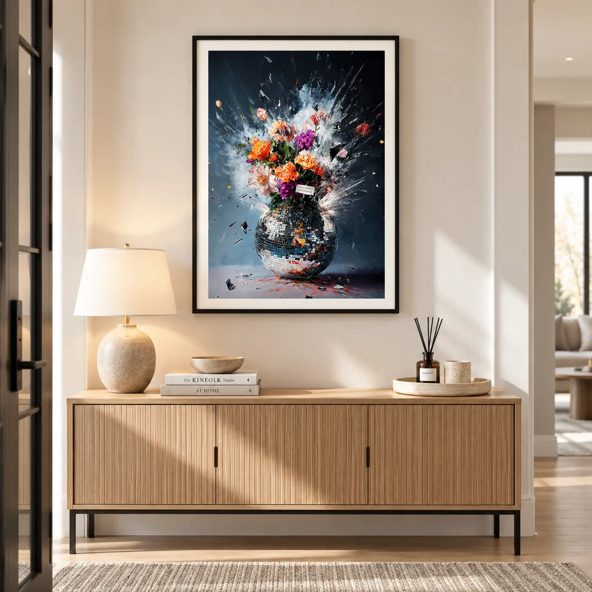 Disco Ball Floral Explosion Wall Art 2