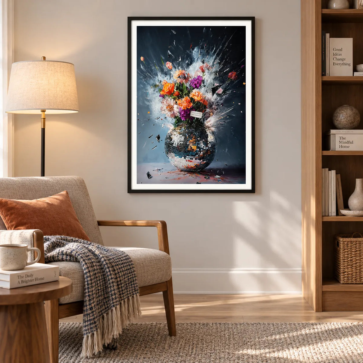 Disco Ball Floral Explosion Wall Art 5