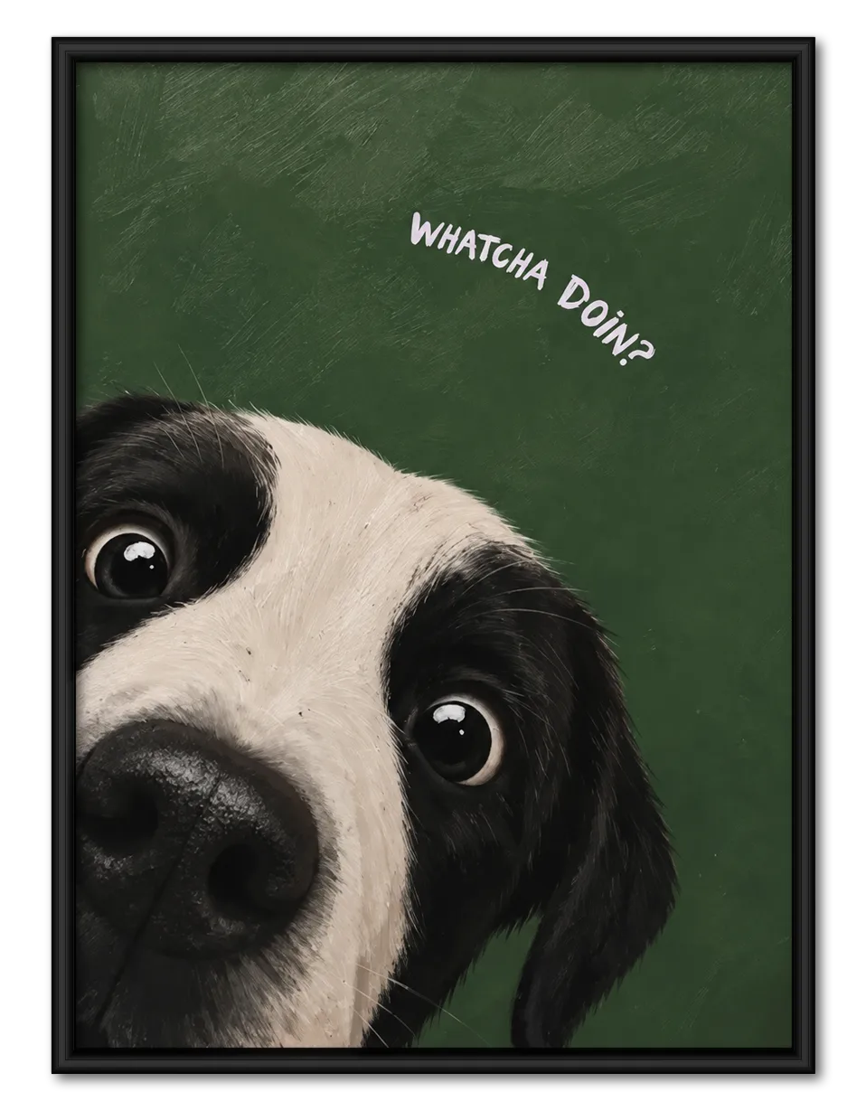 Whatcha Doin’ Curious Dog Wall Art 1