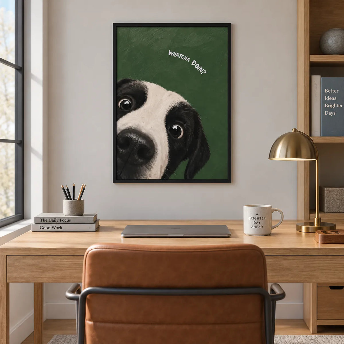 Whatcha Doin’ Curious Dog Wall Art 2