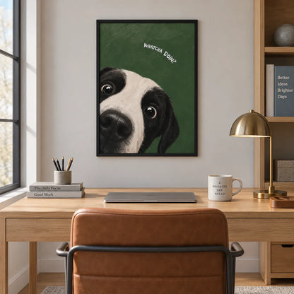 Whatcha Doin’ Curious Dog Wall Art 2