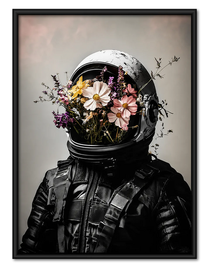 Floral Astronaut Surreal Wall Art 1