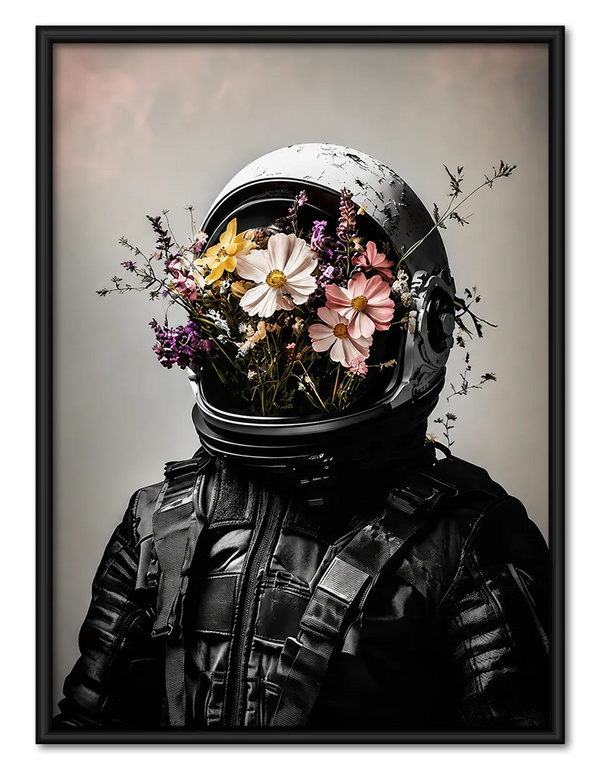 Floral Astronaut Surreal Wall Art