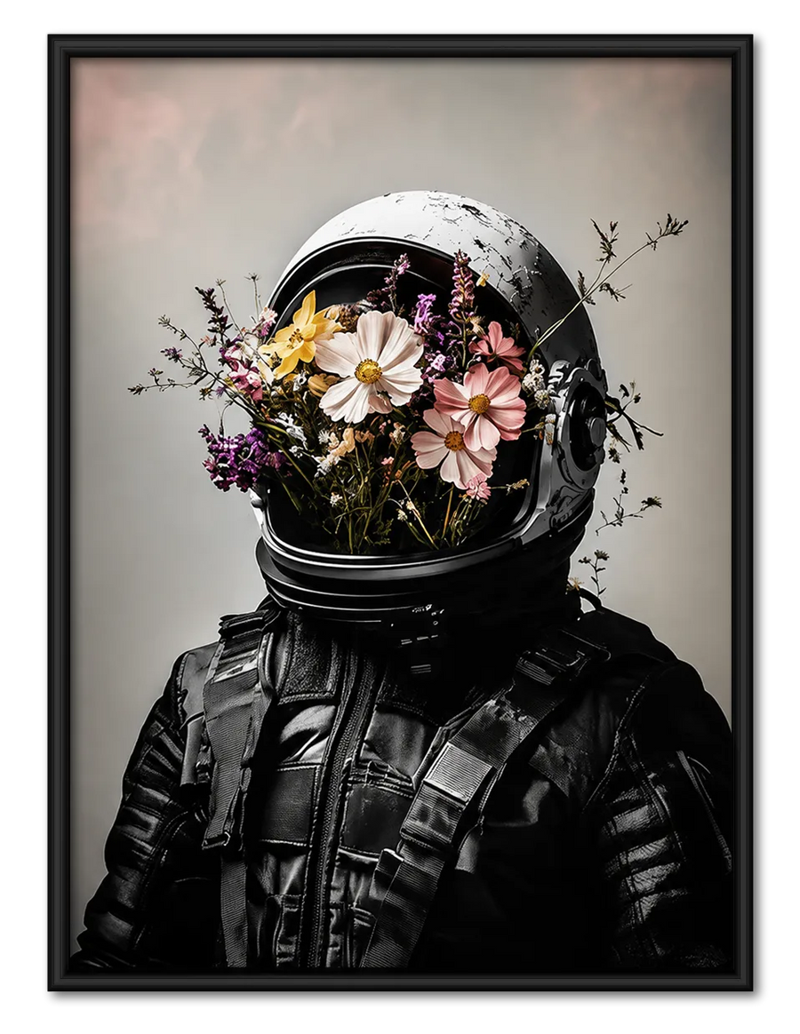 Floral Astronaut Surreal Wall Art