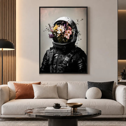 Floral Astronaut Surreal Wall Art 2