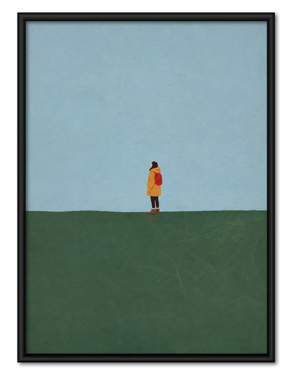 Minimal Lone Traveler Landscape Wall Art 1