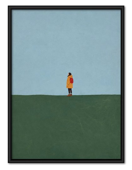 Minimal Lone Traveler Landscape Wall Art
