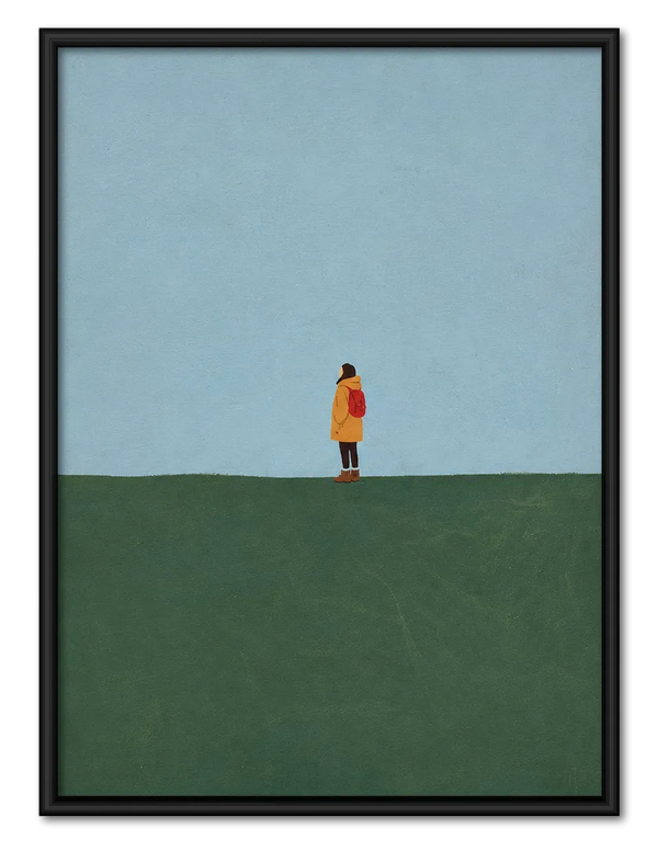 Minimal Lone Traveler Landscape Wall Art