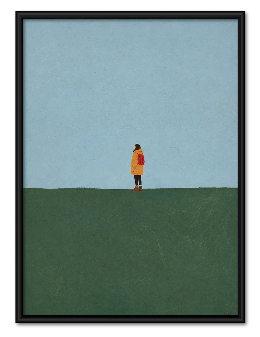 Minimal Lone Traveler Landscape Wall Art