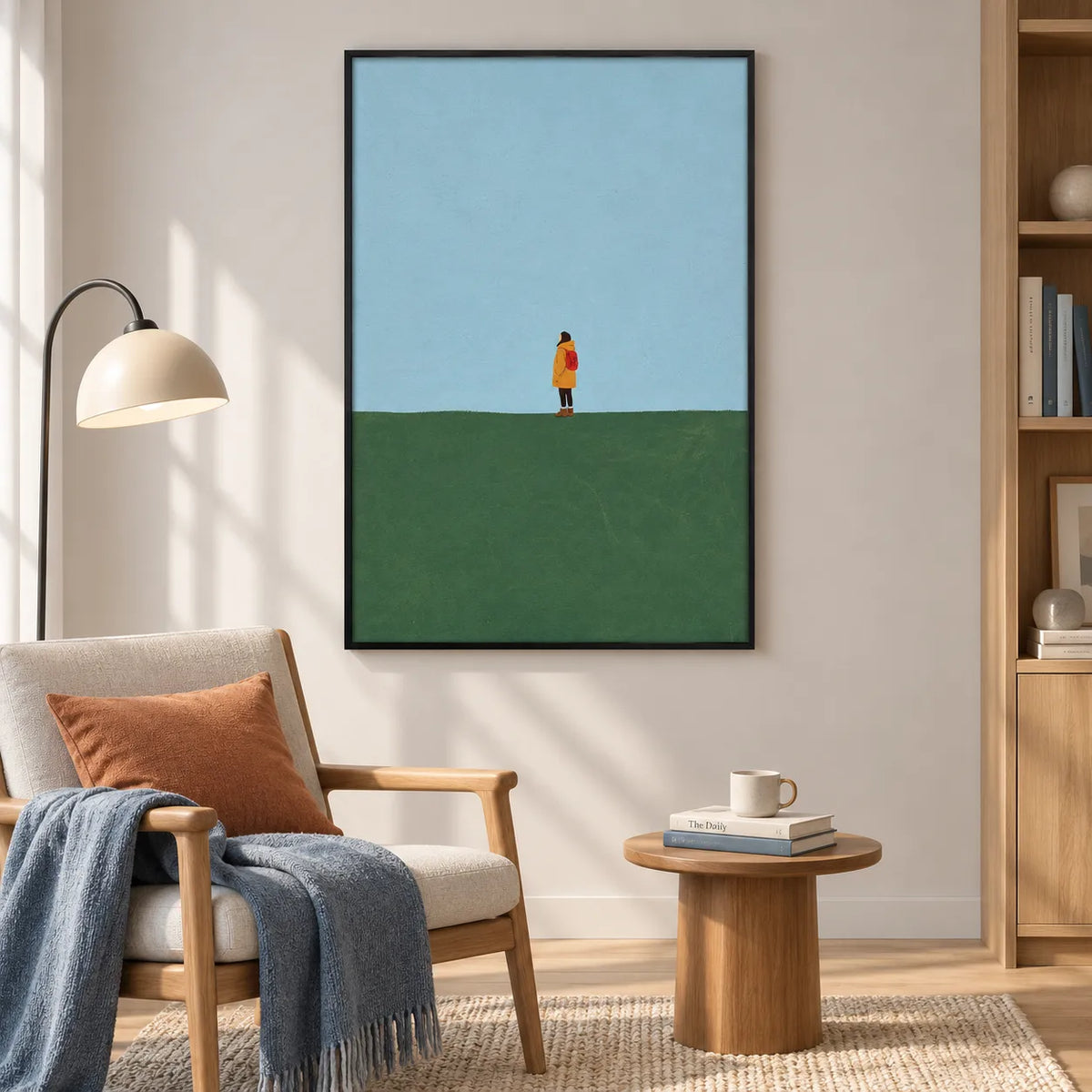 Minimal Lone Traveler Landscape Wall Art 2