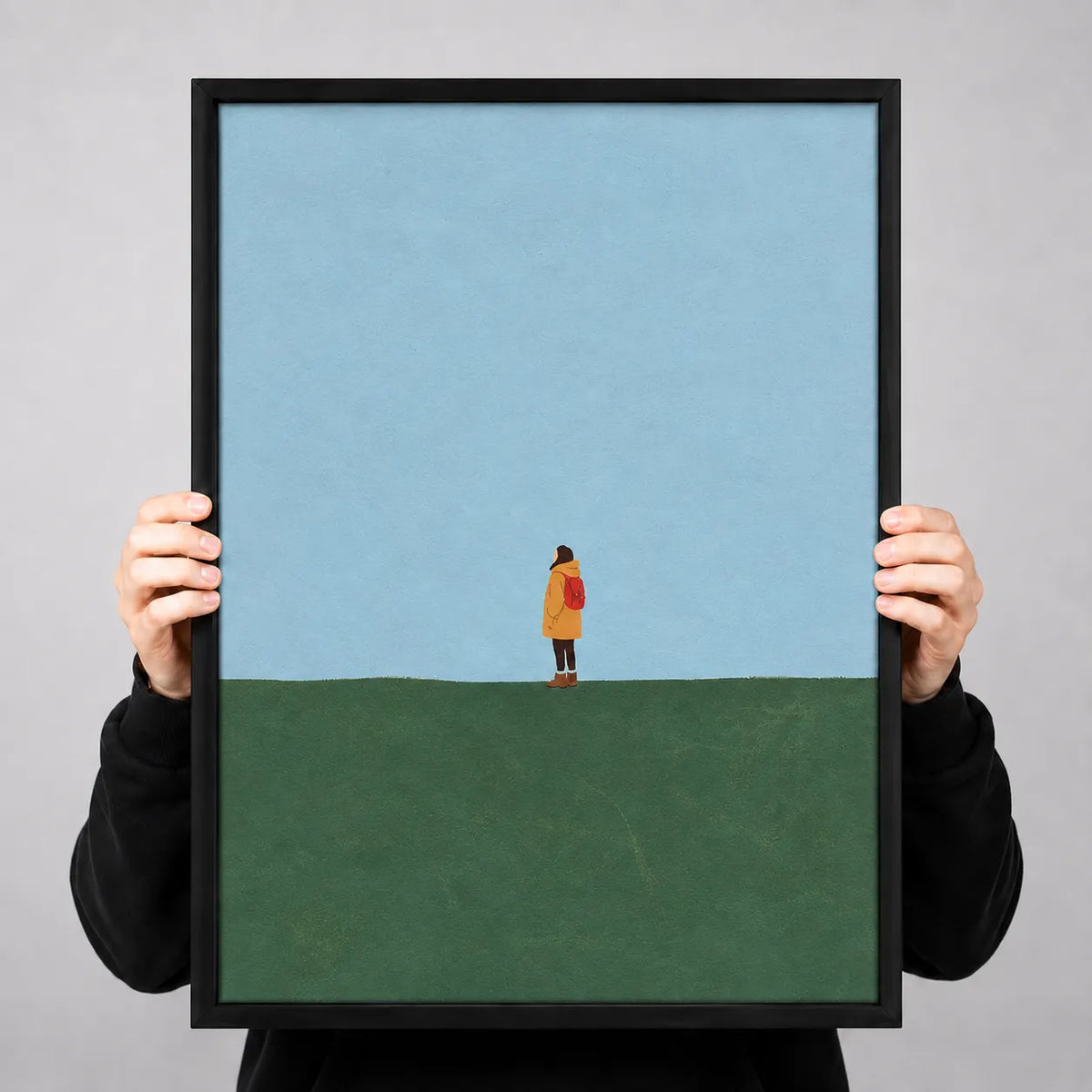 Minimal Lone Traveler Landscape Wall Art 3