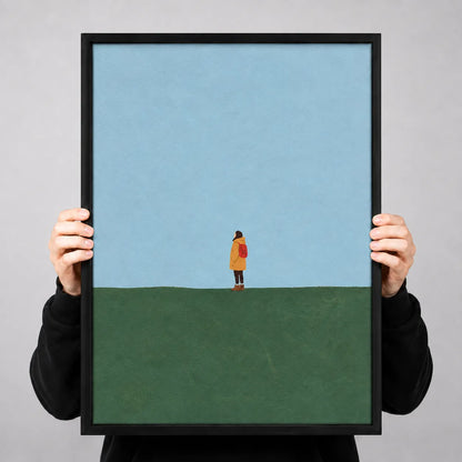 Minimal Lone Traveler Landscape Wall Art 3